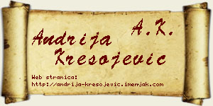 Andrija Kresojević vizit kartica